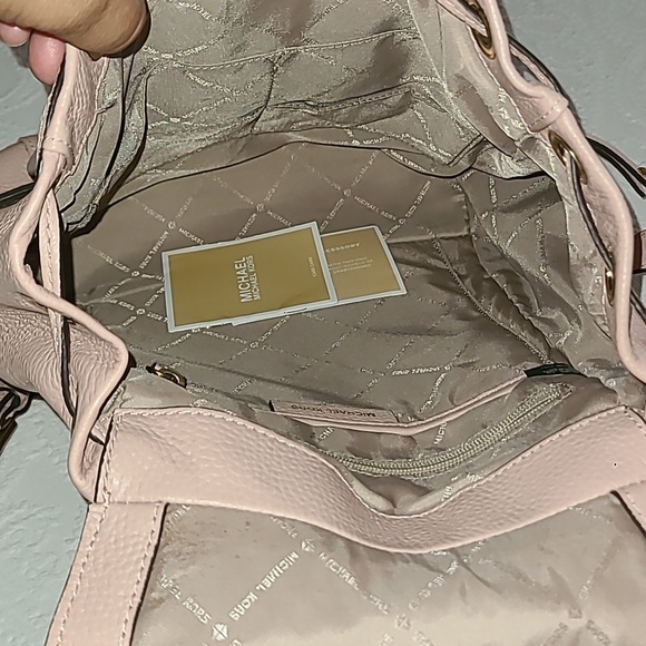 MICHAEL Michael Kors Pink Leather Backpack with Drawstring Closure main image 9